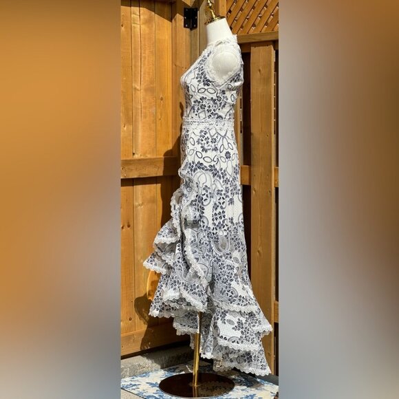 🆕 BRONX & BANCO 🧿 NWOT Santorini Fluted Hem Maxi Dress, Sz S / US 4 - Picture 7 of 17